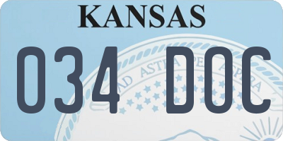 KS license plate 034DOC