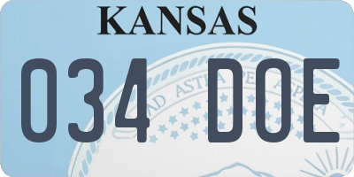 KS license plate 034DOE