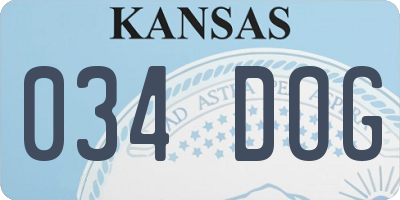 KS license plate 034DOG