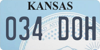 KS license plate 034DOH