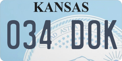 KS license plate 034DOK