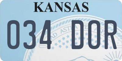 KS license plate 034DOR