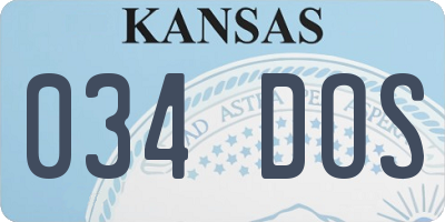 KS license plate 034DOS