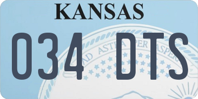 KS license plate 034DTS