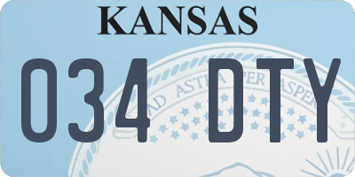 KS license plate 034DTY