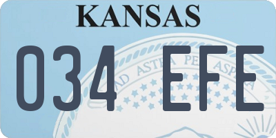 KS license plate 034EFE