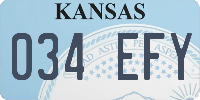 KS license plate 034EFY
