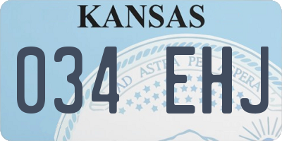 KS license plate 034EHJ