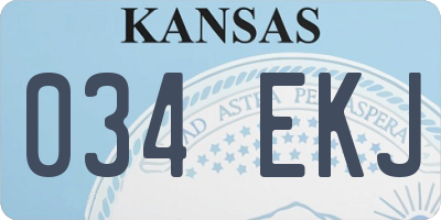 KS license plate 034EKJ
