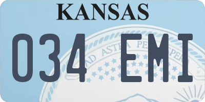 KS license plate 034EMI