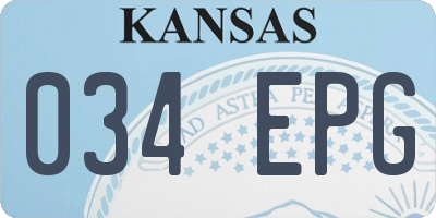 KS license plate 034EPG