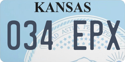 KS license plate 034EPX