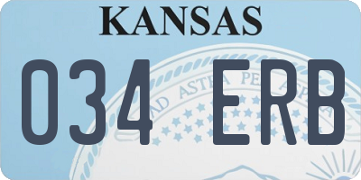 KS license plate 034ERB