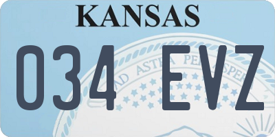 KS license plate 034EVZ