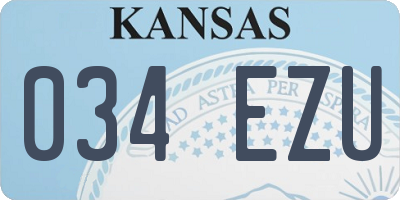 KS license plate 034EZU