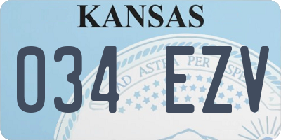 KS license plate 034EZV