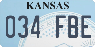 KS license plate 034FBE
