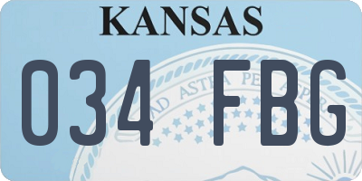 KS license plate 034FBG