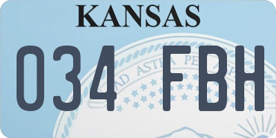 KS license plate 034FBH