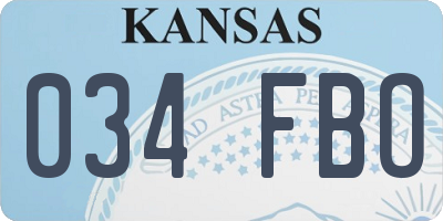 KS license plate 034FBO