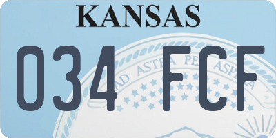 KS license plate 034FCF