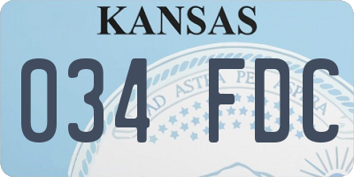 KS license plate 034FDC