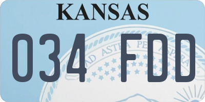 KS license plate 034FDD