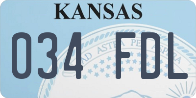 KS license plate 034FDL
