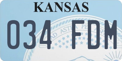 KS license plate 034FDM
