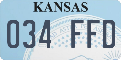 KS license plate 034FFD