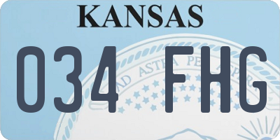 KS license plate 034FHG