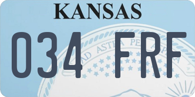 KS license plate 034FRF