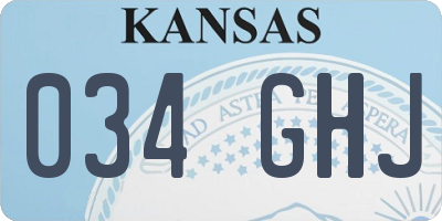KS license plate 034GHJ