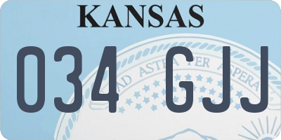 KS license plate 034GJJ