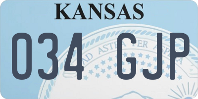 KS license plate 034GJP