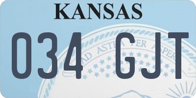 KS license plate 034GJT