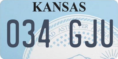 KS license plate 034GJU