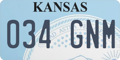 KS license plate 034GNM