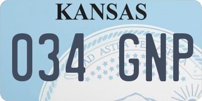 KS license plate 034GNP
