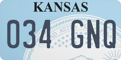 KS license plate 034GNQ