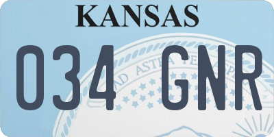 KS license plate 034GNR