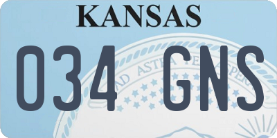 KS license plate 034GNS