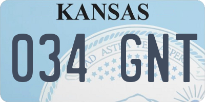 KS license plate 034GNT
