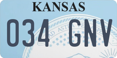 KS license plate 034GNV