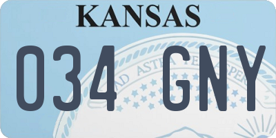 KS license plate 034GNY
