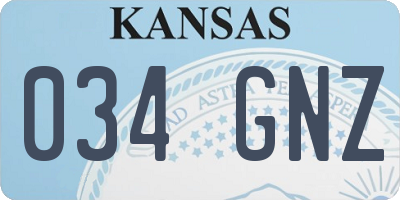 KS license plate 034GNZ