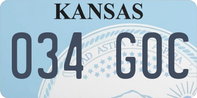 KS license plate 034GOC