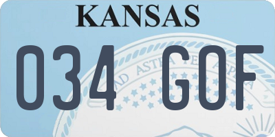 KS license plate 034GOF