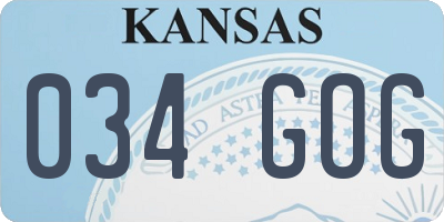 KS license plate 034GOG