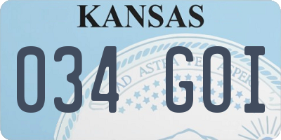 KS license plate 034GOI